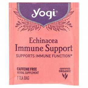 Yogi Tea, Immune Support, эхинацея, без кофеина, 16 чайных пакетиков, 24 г (0,85 унции) в Москве - eco-herb.ru | фото