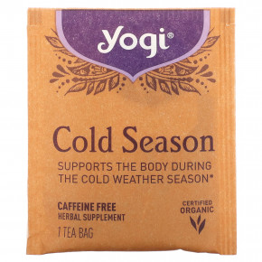 Yogi Tea, Органический, Cold Season, без кофеина, 16 чайных пакетиков, 1.12 унций (32 г) в Москве - eco-herb.ru | фото