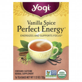 Yogi Tea, Perfect Energy®, ваниль, 16 чайных пакетиков, 32 г (1,12 унции) в Москве - eco-herb.ru | изображение Yogi Tea, Perfect Energy®, ваниль, 16 чайных пакетиков, 32 г (1,12 унции) в Москве - eco-herb.ru | фото