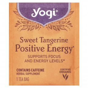 Yogi Tea, Positive Energy, сладкий мандарин, 16 чайных пакетиков, 29 г (1,02 унции) в Москве - eco-herb.ru | фото