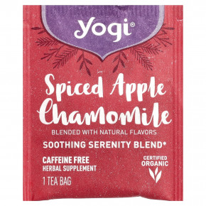 Yogi Tea, пряное яблоко и ромашка, без кофеина, 16 чайных пакетиков, 29 г (1,02 унции) в Москве - eco-herb.ru | фото