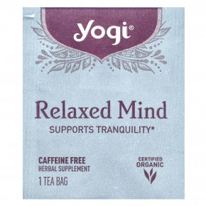 Yogi Tea, Relaxed Mind, чай без кофеина, 16 чайных пакетиков, 32 г (1,12 унции) в Москве - eco-herb.ru | фото