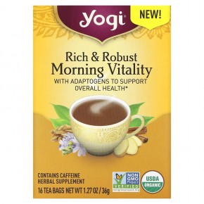 Yogi Tea, Rich & Robust Morning Vitaility, 16 чайных пакетиков, 36 г (1,27 унции) в Москве - eco-herb.ru | фото