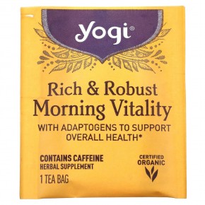 Yogi Tea, Rich & Robust Morning Vitaility, 16 чайных пакетиков, 36 г (1,27 унции) в Москве - eco-herb.ru | фото
