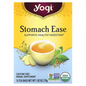 Yogi Tea, Stomach Ease, без кофеина, 16 чайных пакетиков, 29 г (1,02 унции) - описание | фото