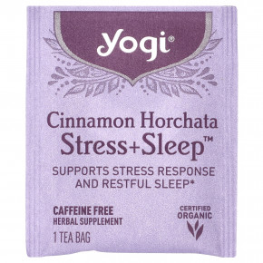 Yogi Tea, Stress + Sleep, орчата с корицей, без кофеина, 16 чайных пакетиков, 32 г (1,12 унции) в Москве - eco-herb.ru | фото