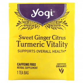 Yogi Tea, Vitality с куркумой, сладкий имбирь и цитрус, без кофеина, 16 чайных пакетиков, 32 г (1,12 унции) в Москве - eco-herb.ru | фото