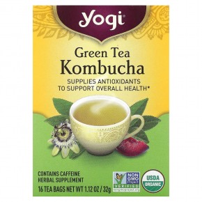 Yogi Tea, зеленый чай комбуча, 16 чайных пакетиков, 32 г (1,12 унции) - описание