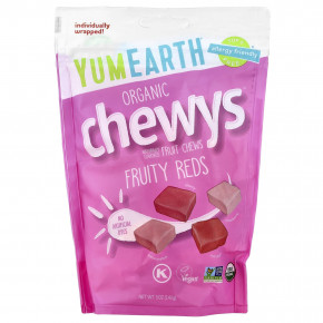 YumEarth, Organic Chewys™, фруктовые красные фрукты, 142 г (5 унций) в Москве - eco-herb.ru | фото