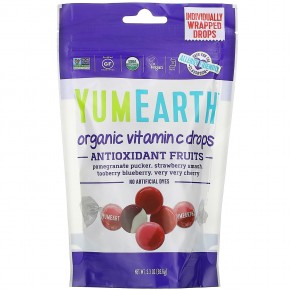 YumEarth, Органические леденцы с витамином С, Anti-Oxifruits, 93,6 г (3,3 унции) - описание