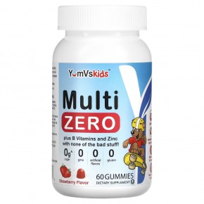 YumV's, Multi Zero, жевательные таблетки для детей, со вкусом клубники, 60 жевательных таблеток в Москве - eco-herb.ru | фото