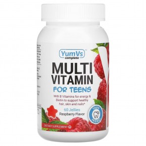 YumV's, Мультивитамины для подростков с биотином и антиоксидантами, малина, 60 жевательных таблеток в Москве - eco-herb.ru | фото