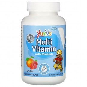 YumV's, мультивитамины с минералами, фруктовый вкус, 120 желейных конфет - описание