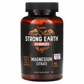 YumVs, Жевательные мармеладки Strong Earth, цитрат магния, малина и персик, 90 жевательных таблеток в Москве - eco-herb.ru | фото