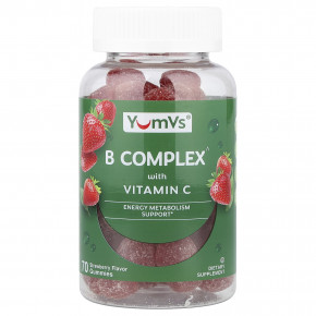 YumVs, комплекс витаминов группы B с витамином C в жевательных таблетках, со вкусом клубники, 70 жевательных таблеток в Москве - eco-herb.ru | изображение YumVs, комплекс витаминов группы B с витамином C в жевательных таблетках, со вкусом клубники, 70 жевательных таблеток в Москве - eco-herb.ru | фото