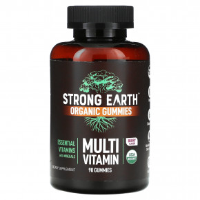 YumVs, Органические жевательные мармеладки Strong Earth, мультивитамины, ягоды, 90 жевательных таблеток - описание