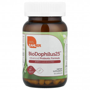 Zahler, BioDophilus25™, улучшенная формула с пробиотиком, 60 капсул - описание | фото
