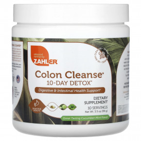 Zahler, Colon Cleanse, средство для детоксикации кишечника за 10 дней, огурец и мята, 99 г (3,5 унции) в Москве - eco-herb.ru | фото