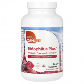 Zahler, Kidophilus Plus, пробиотик для детей, с ягодным вкусом, 1 млрд КОЕ, 180 жевательных таблеток в Москве - eco-herb.ru | фото