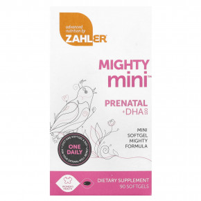 Zahler, Mighty Mini Prenatal + DHA, 100 мг, 90 мягких таблеток - описание | фото