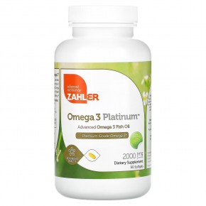 Zahler, Omega 3 Platinum, рыбий жир с омега-3, улучшенная формула, 2000 мг, 90 капсул (1000 мг в 1 капсуле) - описание