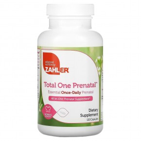 Zahler, Total One Prenatal, пренатальный комплекс, для приема один раз в день, 120 капсул - описание