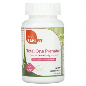 Zahler, Total One Prenatal, незаменимая пренатальная добавка для приема один раз в день, 90 капсул в Москве - eco-herb.ru | фото