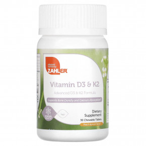 Zahler, Vitamin D3 & K2, Peach Apricot, 90 Chewable Tablets в Москве - eco-herb.ru | фото