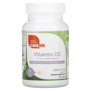 Zahler, Витамин D3, улучшенная формула D3, 50 мкг (2000 МЕ), 250 мягких таблеток в Москве - eco-herb.ru | фото