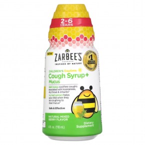 Zarbee's, Children's Daytime, сироп от кашля и слизи, для детей 2–6 лет, натуральное ягодное средство, 118 мл (4 жидк. Унции) - описание