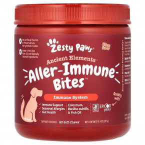 Zesty Paws, Ancient Elements, от укусов аллергии, для собак, для всех возрастов, зубры, 90 жевательных таблеток, 297 г (10,4 унции) в Москве - eco-herb.ru | фото