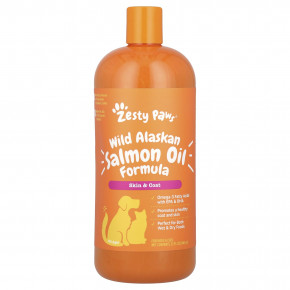 Zesty Paws, Wild Alaskan Salmon Oil Formula, For Dogs & Cats, All Ages, 32 fl oz (946 ml) в Москве - eco-herb.ru | фото