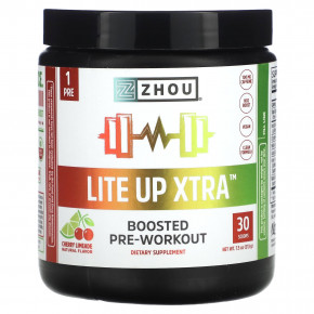 Zhou Nutrition, Lite Up Xtra, Boosted Pre-Workout, вишневый лаймад, 213 г (7,5 унции) в Москве - eco-herb.ru | фото