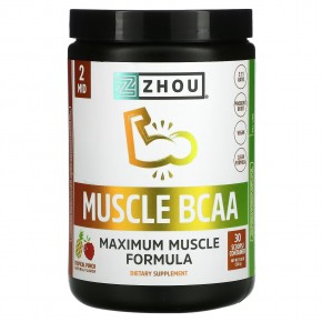Zhou Nutrition, Muscle BCAA, Maximum Muscle Formula, Tropical Punch, 330 г (11,6 унции) в Москве - eco-herb.ru | фото