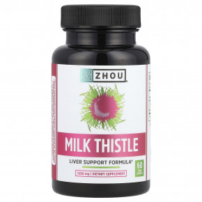 Zhou Nutrition, Расторопша, 60 растительных капсул (450 мг на капсулу) - описание | фото
