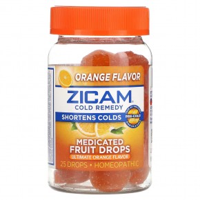 Zicam, средство от простуды, лечебные фруктовые леденцы, апельсин, 25 штук в Москве - eco-herb.ru | фото
