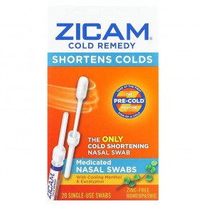 Zicam, Средство от простуды, лечебные мазки из носа, 20 одноразовых тампонов в Москве - eco-herb.ru | фото