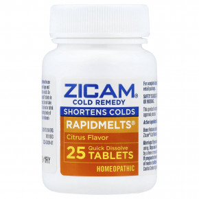 Zicam, Cold Remedy, RapidMelts®, с цитрусовым вкусом, 25 быстрорастворимых таблеток в Москве - eco-herb.ru | фото