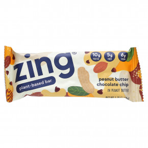 Zing Bars, растительный батончик, арахисовая паста и шоколадная крошка, 12 батончиков по 50 г (1,76 унции) в Москве - eco-herb.ru | фото