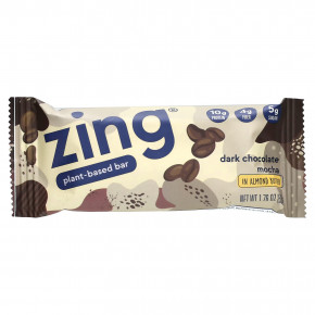 Zing Bars, растительный батончик, темный шоколад мокко с миндальной пастой, 12 батончиков по 50 г (1,76 унции) в Москве - eco-herb.ru | фото