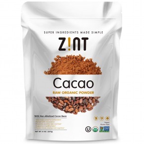 Zint, чистый органический порошок, какао, 227 г (8 унций) в Москве - eco-herb.ru | фото