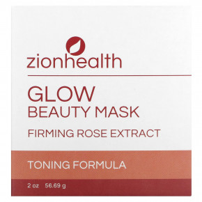 Zion Health, Glow Beauty Mask, укрепляющий экстракт розы, 56,69 г (2 унции) в Москве - eco-herb.ru | фото