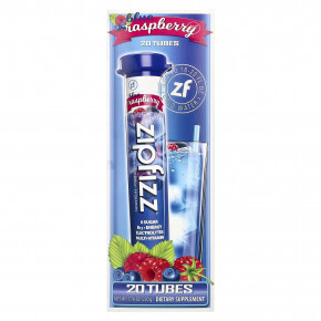 Zipfizz, Энергетическая смесь для здорового спорта с витамином B12, голубика и малина, 20 тюбиков по 11 г (0,39 унции) - описание