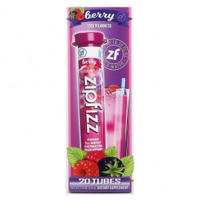 Zipfizz, Смесь для энергетических напитков, ягоды, 20 тюбиков, 11 г (0,39 унции) - описание