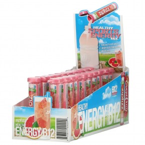 Zipfizz, Энергетическая смесь для здорового спорта с витамином B12, розовый грейпфрут, 20 тюбиков по 11 г (0,39 унции) - описание