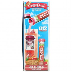 Zipfizz, Энергетическая смесь для здорового спорта с витамином B12, розовый грейпфрут, 20 тюбиков по 11 г (0,39 унции) в Москве - eco-herb.ru | фото