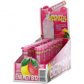 Zipfizz, Энергетическая смесь для здорового спорта с витамином B12, розовый лимонад, 20 тюбиков по 11 г (0,39 унции) - описание