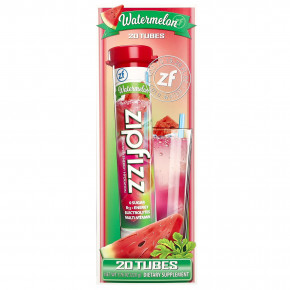 Zipfizz, смесь для энергетического напитка, со вкусом арбуза, 20 тюбиков по 11 г (0,39 унции) - описание | фото
