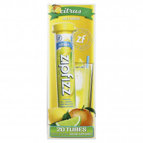 Zipfizz, смесь для приготовления напитка, цитрус, 20 тюбиков по 11 г (0,39 унции) - описание | фото