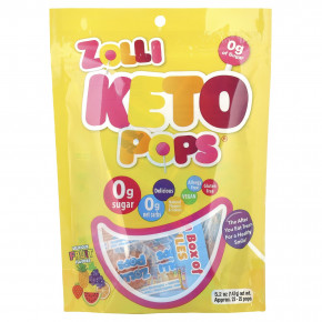 Zollipops, Keto Pops®, фрукты, прибл. 23–25 леденцов, 147 г (5,2 унции) - описание | фото